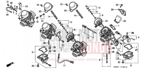 CARBURATEUR (PIECES CONSTITUTIVES) CBR900RRW de 1998